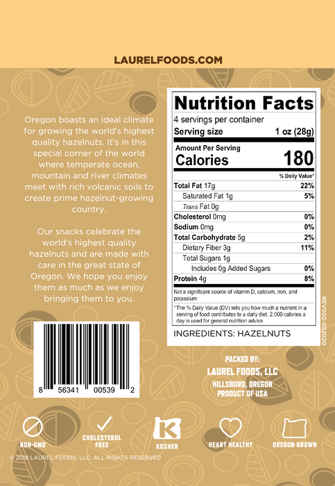 Laurel Foods Natural Oregon Hazelnuts 4 oz