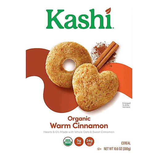 Kashi  Organic Cereal Oat Heart To Heart Warm Cinnamon   10.6 Oz