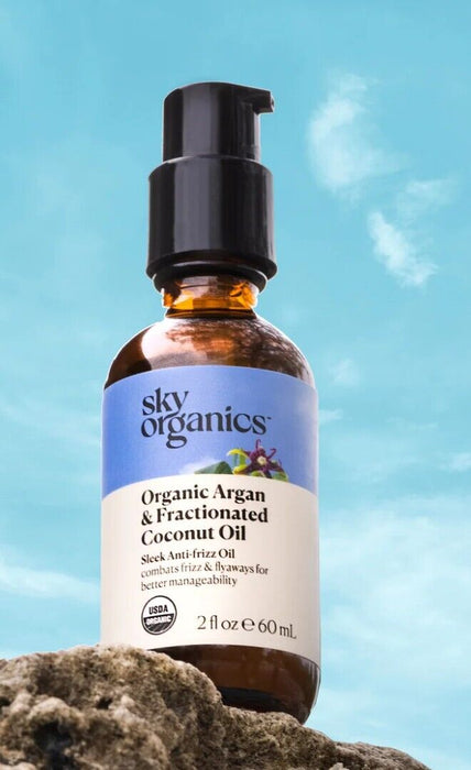 Sky Organics Organic Argan & Fractioned Coconut Sleek Anti-frizz Oil 60ml