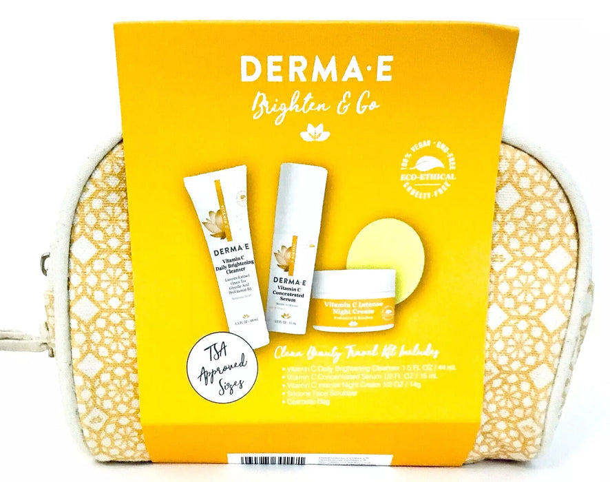 Derma E Brighten Go Clean Beauty Travel Kit 5 Piece Kit