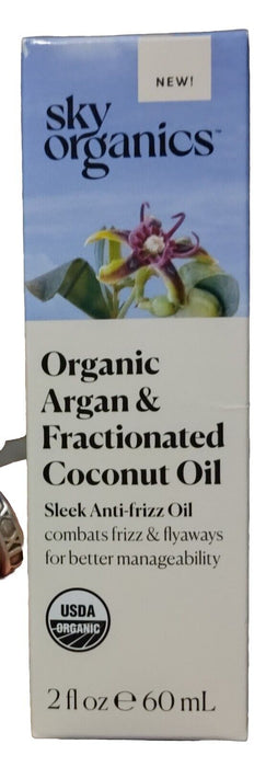 Sky Organics Organic Argan & Fractioned Coconut Sleek Anti-frizz Oil 60ml