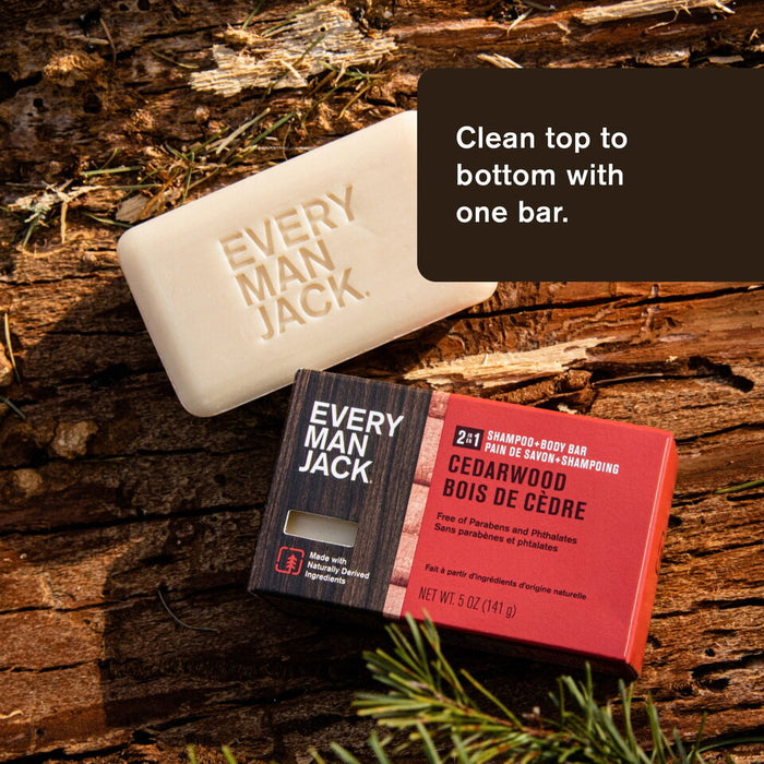 Every Man Jack 2-in-1 Cedarwood Body Bar 5 OZ