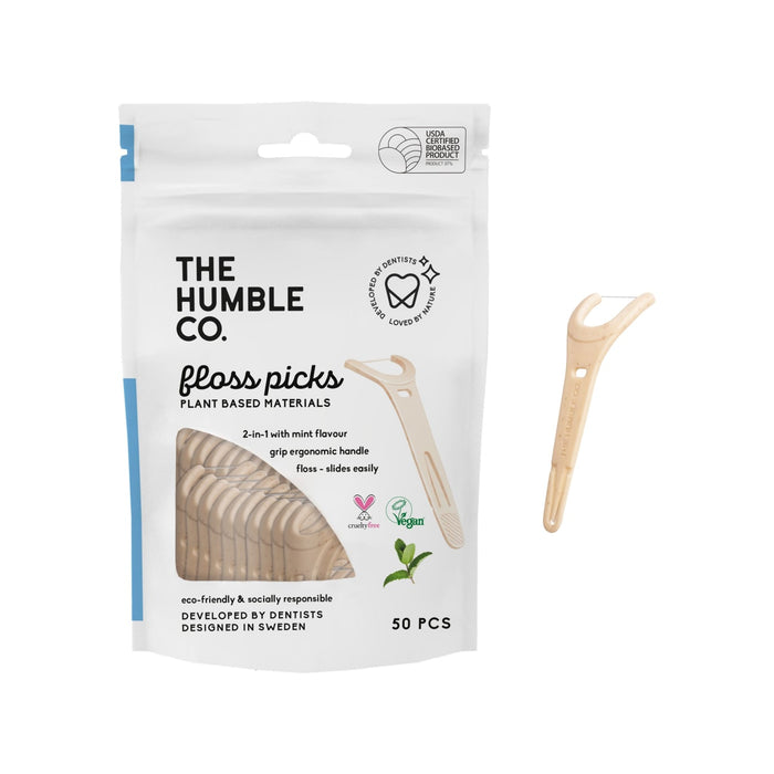 The Humble Co Floss Picks Grip 50 CT