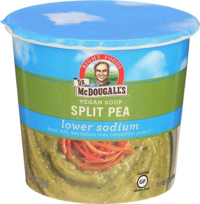 Dr. McDougall's, Soup Cup Split Pea Lower Sodium, 1.9 Ounce